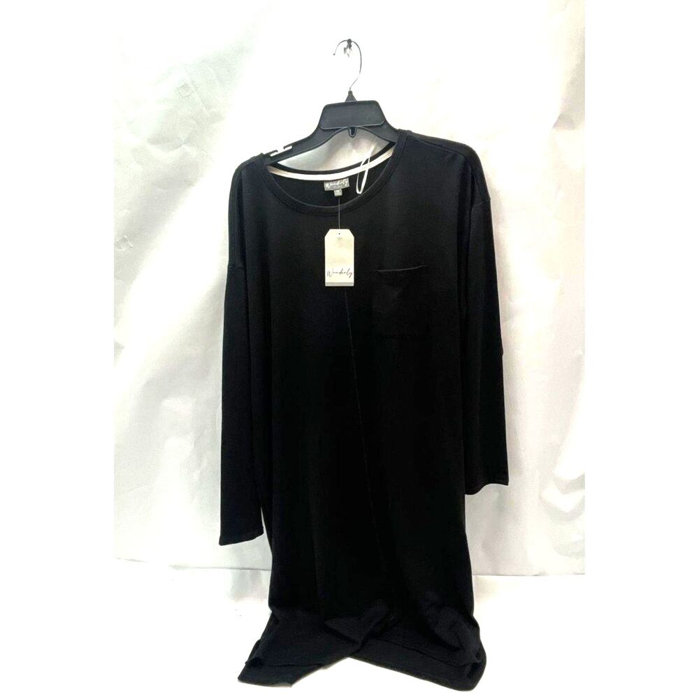 NWT Wonderly Black 3/4 Sleeve Crew Neck Dress - Women’s Size 1X Plus